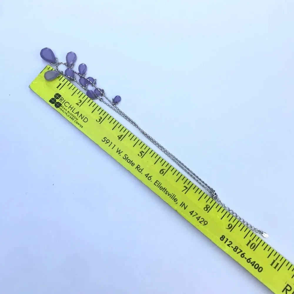 Monet silver tone lavender dangle fashion necklace